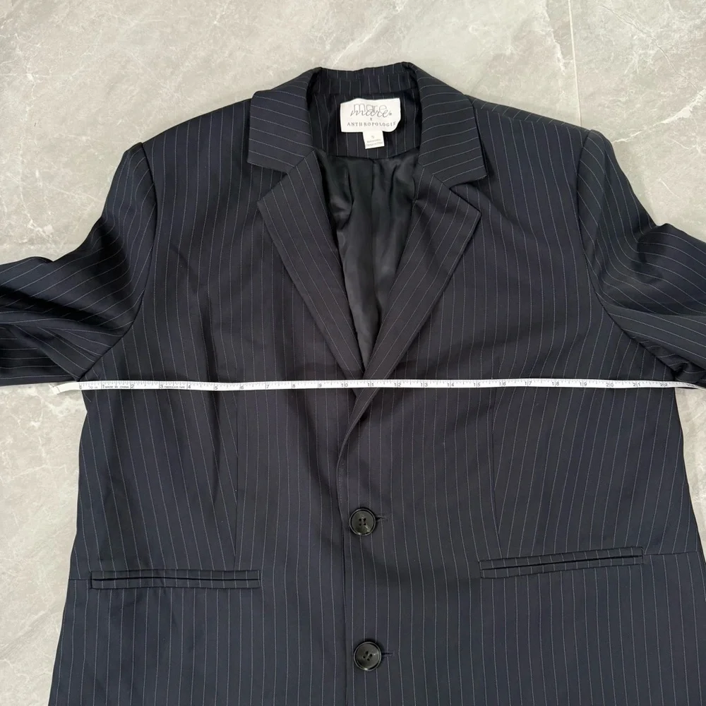Women’s Mare Mare Anthropologie Pinstripe Oversized Blazer Button Up Size Small - Picture 15 of 16